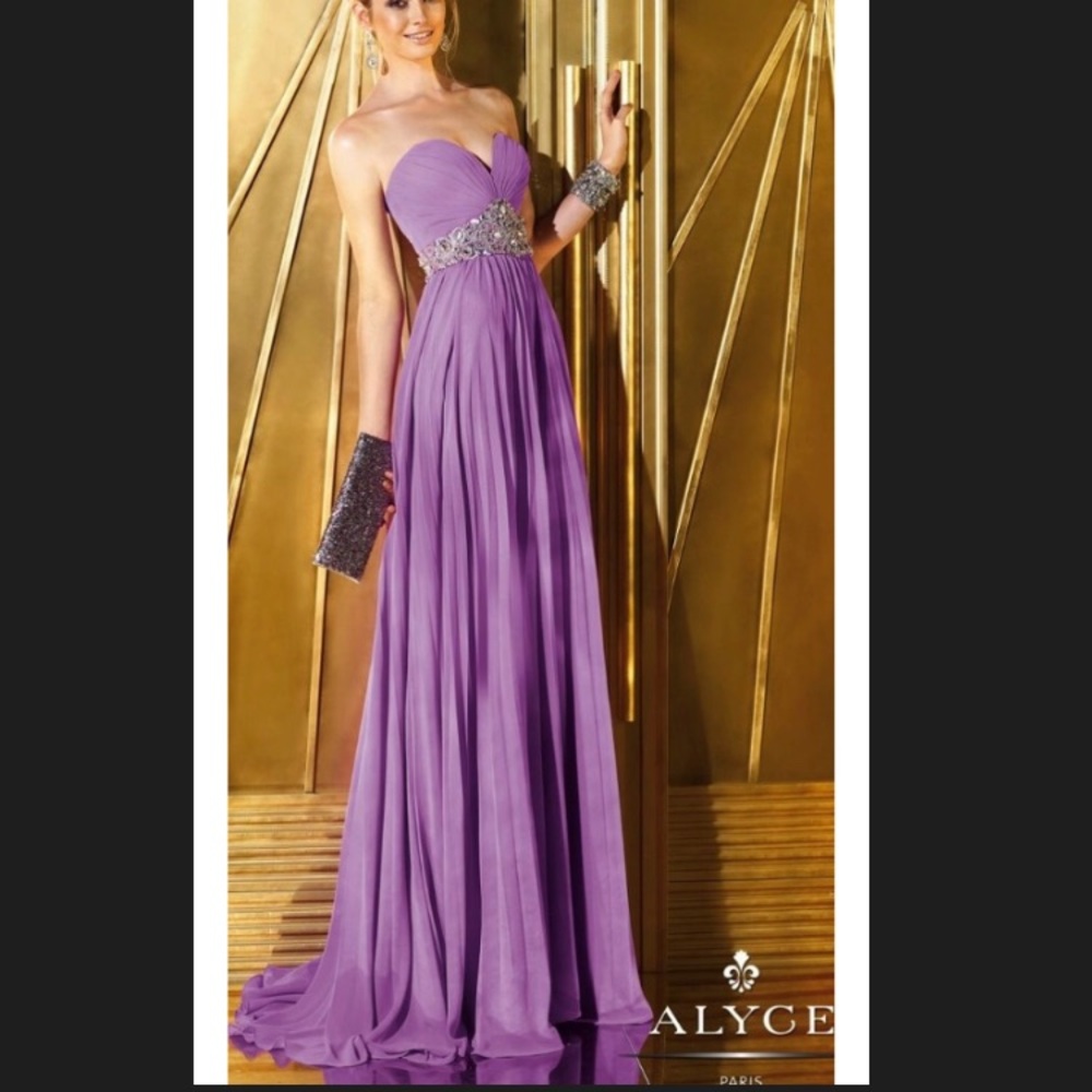 Alyce Paris Strapless Lavender Prom Dress